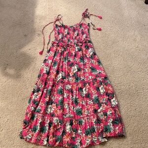 Lost + Wander Pink Floral Strapless Dress